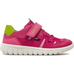 Różowe buty sportowe dziecięce Superfit dla dziewczynek na rzepy