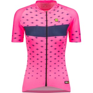 Różowa bluzka Ale Cycling z krótkim rękawem