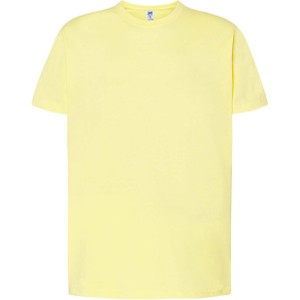 Żółty t-shirt jk-collection.pl w stylu casual z krótkim rękawem