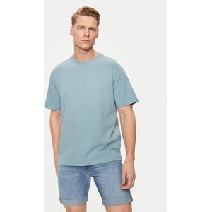 Niebieski t-shirt Pepe Jeans w stylu casual z krótkim rękawem