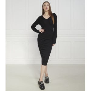 Czarna sukienka Armani Exchange w stylu casual z długim rękawem