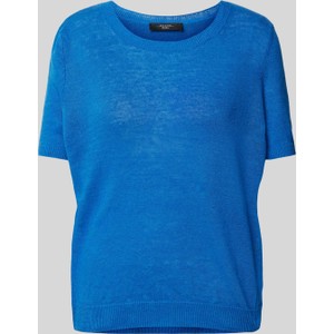 Niebieski t-shirt MaxMara w stylu casual z krótkim rękawem