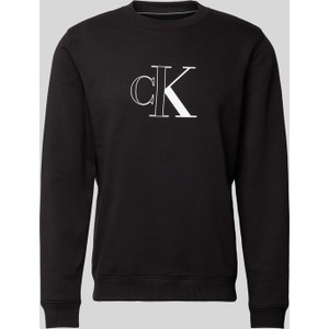 Czarna bluza Calvin Klein z nadrukiem z bawełny w młodzieżowym stylu