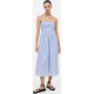 Niebieska sukienka H & M w stylu casual gorsetowa z tkaniny