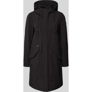 Czarny płaszcz khujo z kapturem w stylu casual