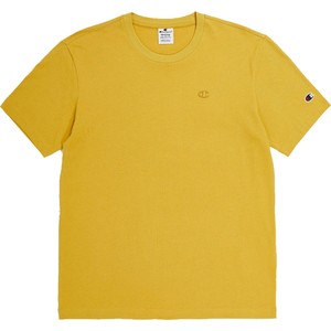 Żółty t-shirt Champion z okrągłym dekoltem z krótkim rękawem w stylu klasycznym
