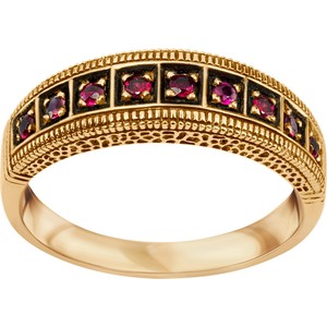 Wiktoriańska - Biżuteria Yes Pierścionek złoty z rubinami - Kolekcja Wiktoriańska