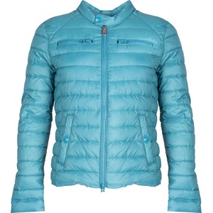 Niebieska kurtka ubierzsie.com bez kaptura krótka w stylu casual
