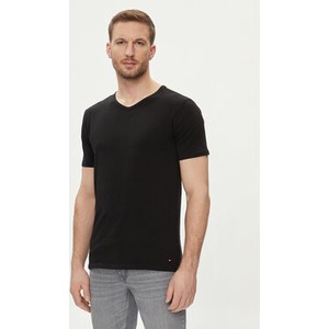 Czarny t-shirt Tommy Hilfiger w stylu casual z krótkim rękawem