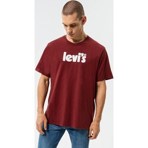 Czerwony t-shirt Levis w młodzieżowym stylu