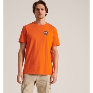 Pomarańczowy t-shirt Sinsay z krótkim rękawem