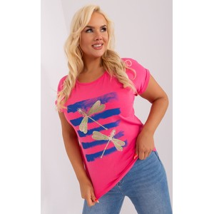 Różowa bluzka Relevance z nadrukiem w młodzieżowym stylu z okrągłym dekoltem