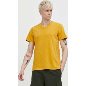 Żółty t-shirt Superdry w stylu casual z bawełny