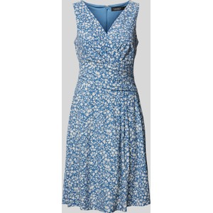 Niebieska sukienka Ralph Lauren bez rękawów w stylu casual z dekoltem w kształcie litery v