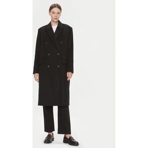 Czarny płaszcz Calvin Klein w stylu casual bez kaptura