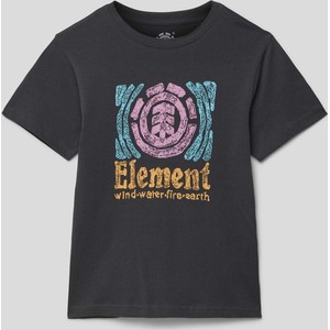 Czarna koszulka dziecięca Element dla chłopców z bawełny