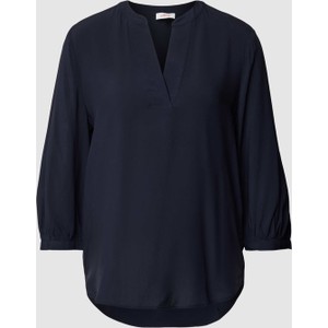 Granatowa bluzka S.Oliver z dekoltem w kształcie litery v w stylu casual
