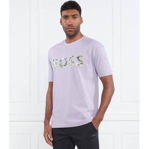 Fioletowy t-shirt Hugo Boss z krótkim rękawem