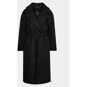 Czarny płaszcz Gina Tricot bez kaptura długi w stylu casual