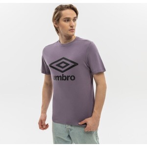 Fioletowy t-shirt Umbro w młodzieżowym stylu z bawełny