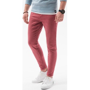 Czerwone spodnie Ombre w stylu casual z jeansu