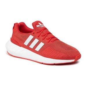 Czerwone buty sportowe Adidas sznurowane