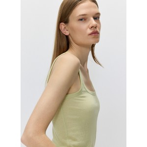 Zielona bluzka Reserved w stylu casual na ramiączkach z lnu