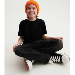Czarna koszulka dziecięca Reserved z bawełny