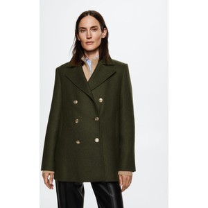 Zielony płaszcz Mango krótki w stylu casual bez kaptura