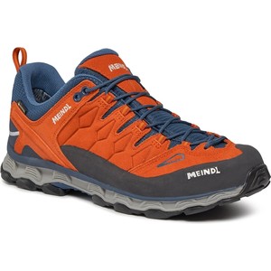 Pomarańczowe buty trekkingowe Meindl sznurowane