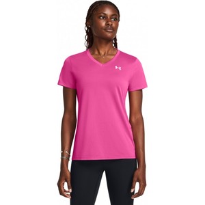 Różowa bluzka Under Armour w sportowym stylu z okrągłym dekoltem