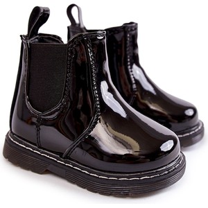 Czarne buty dziecięce zimowe Fr1