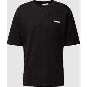 Czarny t-shirt Review z bawełny z krótkim rękawem