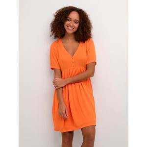 Pomarańczowa sukienka Kaffe mini z krótkim rękawem