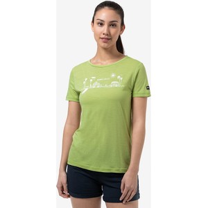 Zielony t-shirt super.natural w sportowym stylu z okrągłym dekoltem z krótkim rękawem
