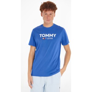 Niebieski t-shirt Tommy Jeans z krótkim rękawem w młodzieżowym stylu