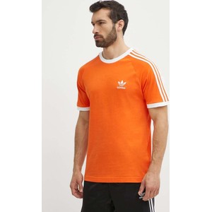 Pomarańczowy t-shirt Adidas Originals z krótkim rękawem z bawełny