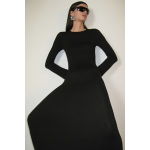 Czarna sukienka H & M bodycon z długim rękawem z dżerseju
