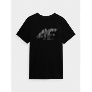 Czarny t-shirt 4F z krótkim rękawem z bawełny