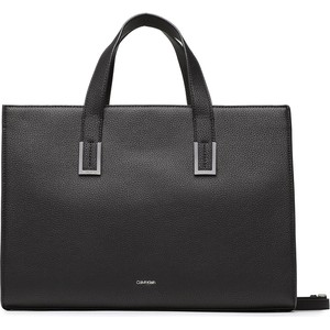 Czarna torebka Calvin Klein matowa na ramię duża