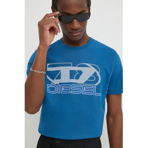 T-shirt Diesel w młodzieżowym stylu z krótkim rękawem z bawełny