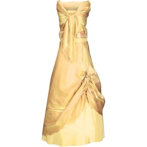 Żółta sukienka Fokus rozkloszowana maxi