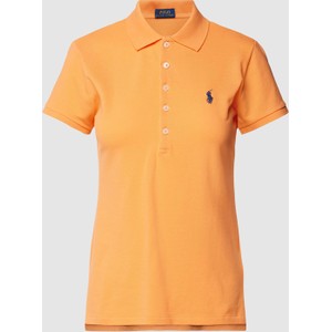 Pomarańczowa bluzka POLO RALPH LAUREN w stylu casual z kołnierzykiem