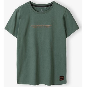 Zielona koszulka dziecięca Lincoln & Sharks By 5.10.15. z bawełny dla chłopców