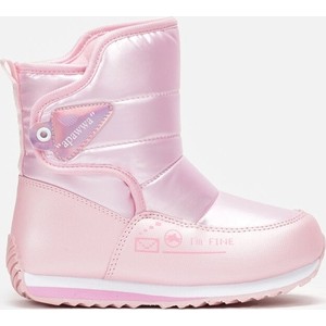 Różowe buty dziecięce zimowe born2be na rzepy