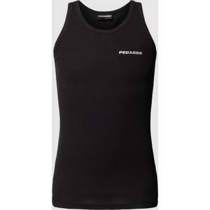 Czarny t-shirt Pegador z krótkim rękawem w sportowym stylu z bawełny