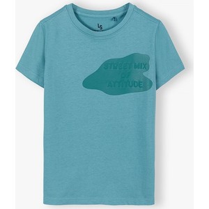 Niebieska koszulka dziecięca Lincoln & Sharks By 5.10.15. z bawełny dla chłopców