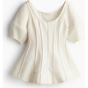Bluzka H & M w stylu casual z tkaniny z okrągłym dekoltem