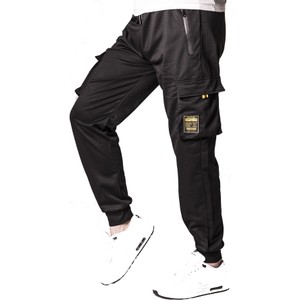 Czarne spodnie Risardi w sportowym stylu z dresówki