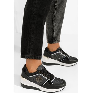 Czarne buty sportowe Zapatos w sportowym stylu sznurowane